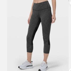 LULULEMON Pace Rival Mid-Rise Crop 22” Heathered Black Gray 4 Leggings Luxtreme